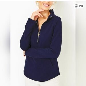 Lilly Pulitzer Skipper Half Zip Pullover Size Medium Navy Blue